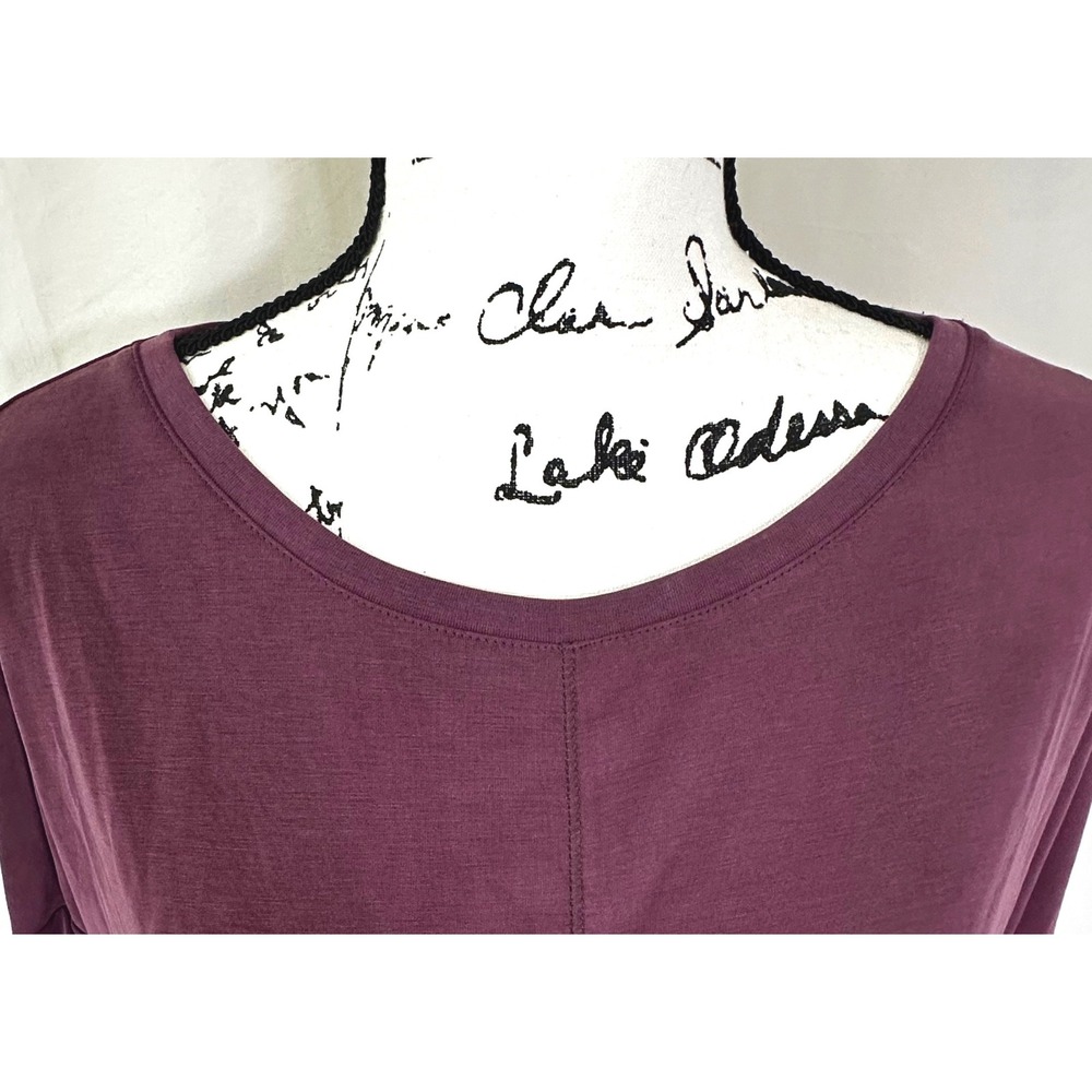 Ophelia Roe Relaxed 3/4 Sleeve Dolman Design Top Women's S Plum Drapey Style - Picture 4 of 8